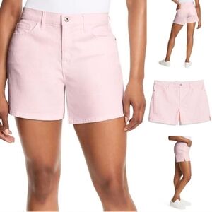 NWT JESSICA SIMPSON SIDE SLIT DENIM SHORTS IN LIGHT PINK SIZE 14